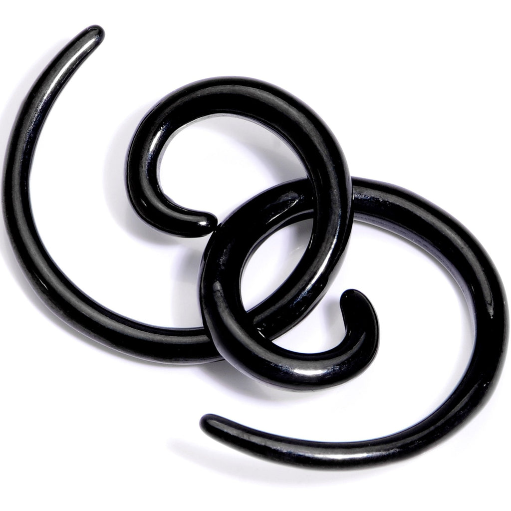 Black Anodized Titanium Micro Spiral Taper Set 12G to 6G