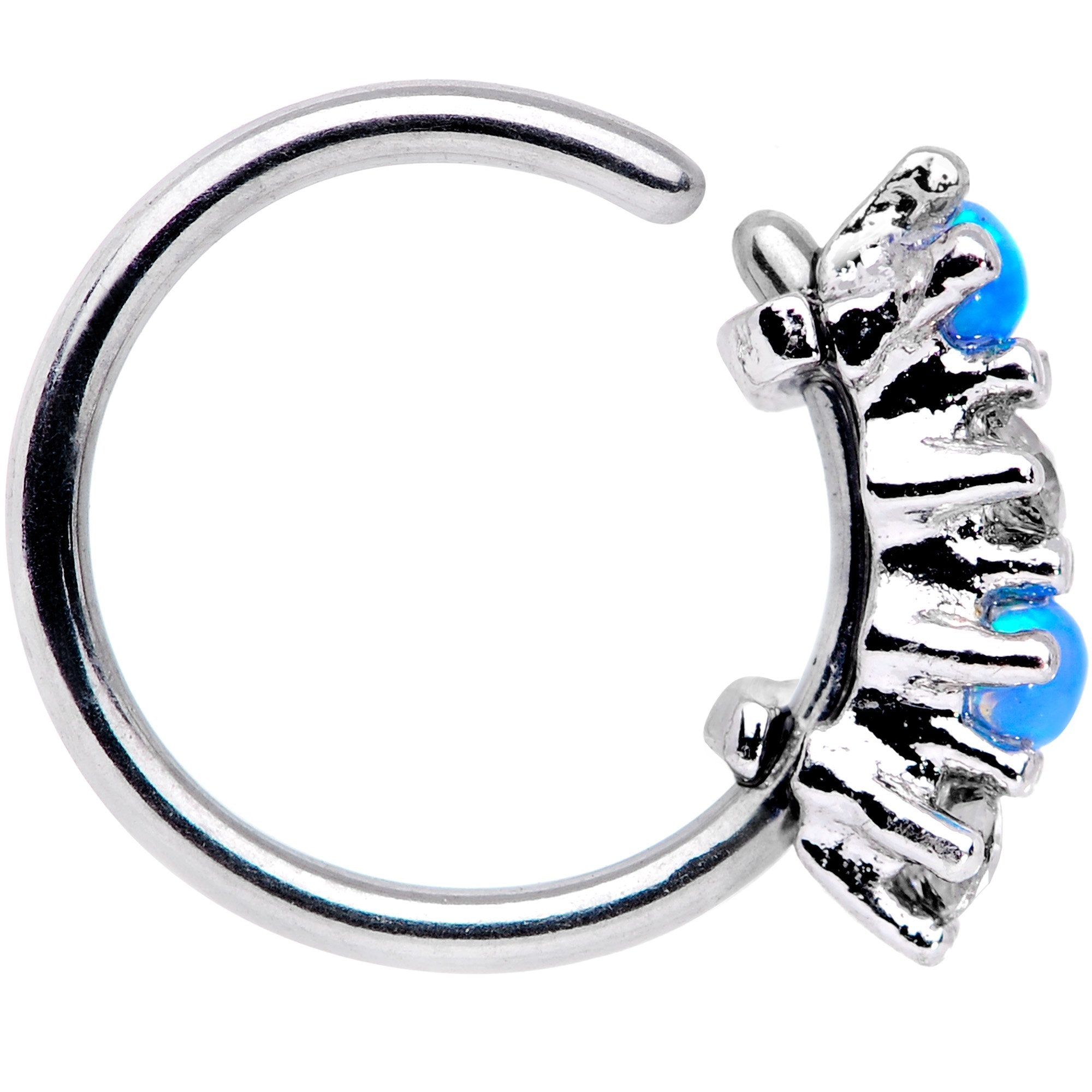 20G 5/16 Blue Synthetic Opal Staccato Seamless Circular Ring