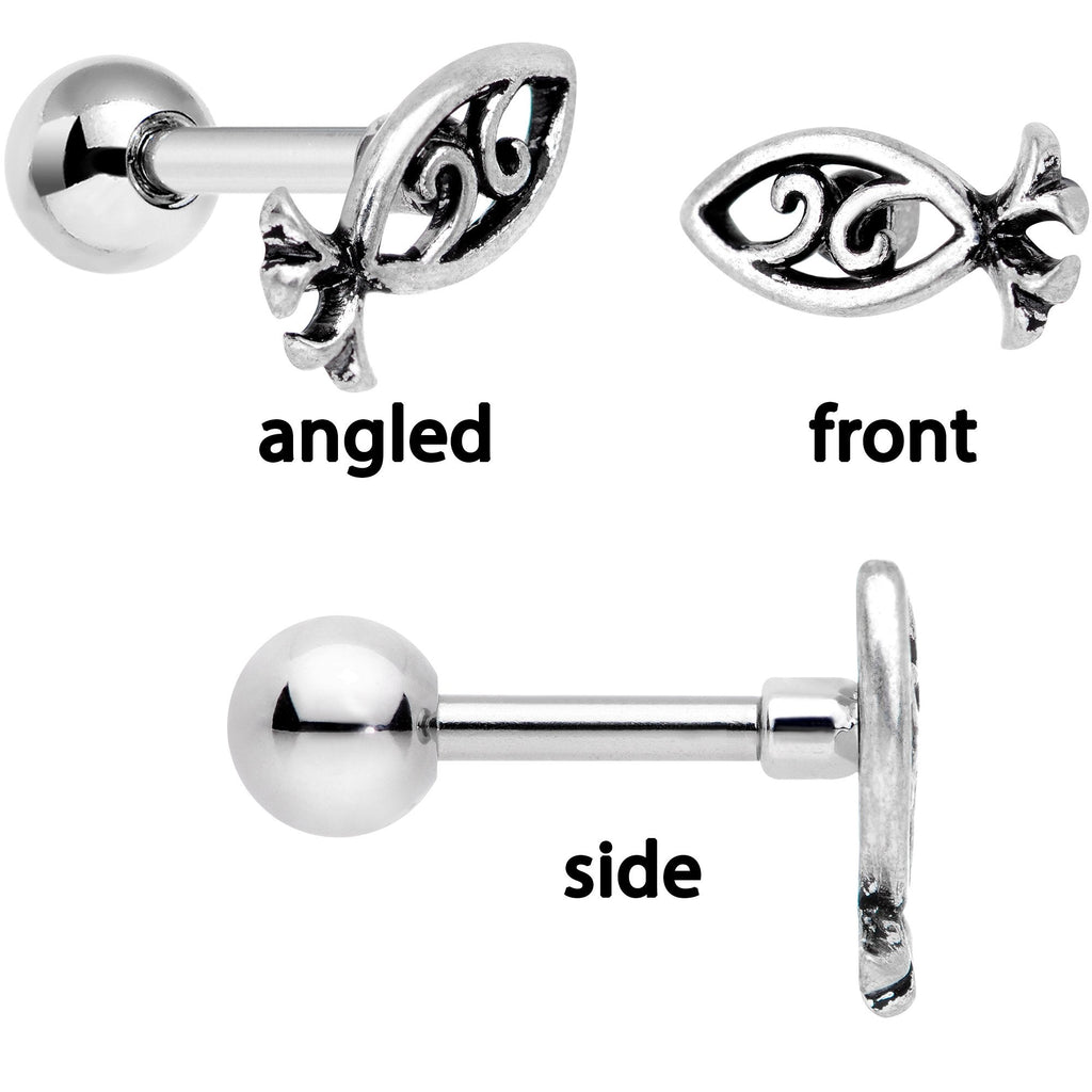 16G 1/4 Ocean Starfish Life Cartilage Tragus Earring Set of 3