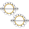14G 7/8Glow in the Dark Daisy Flower Nipple Shield Set