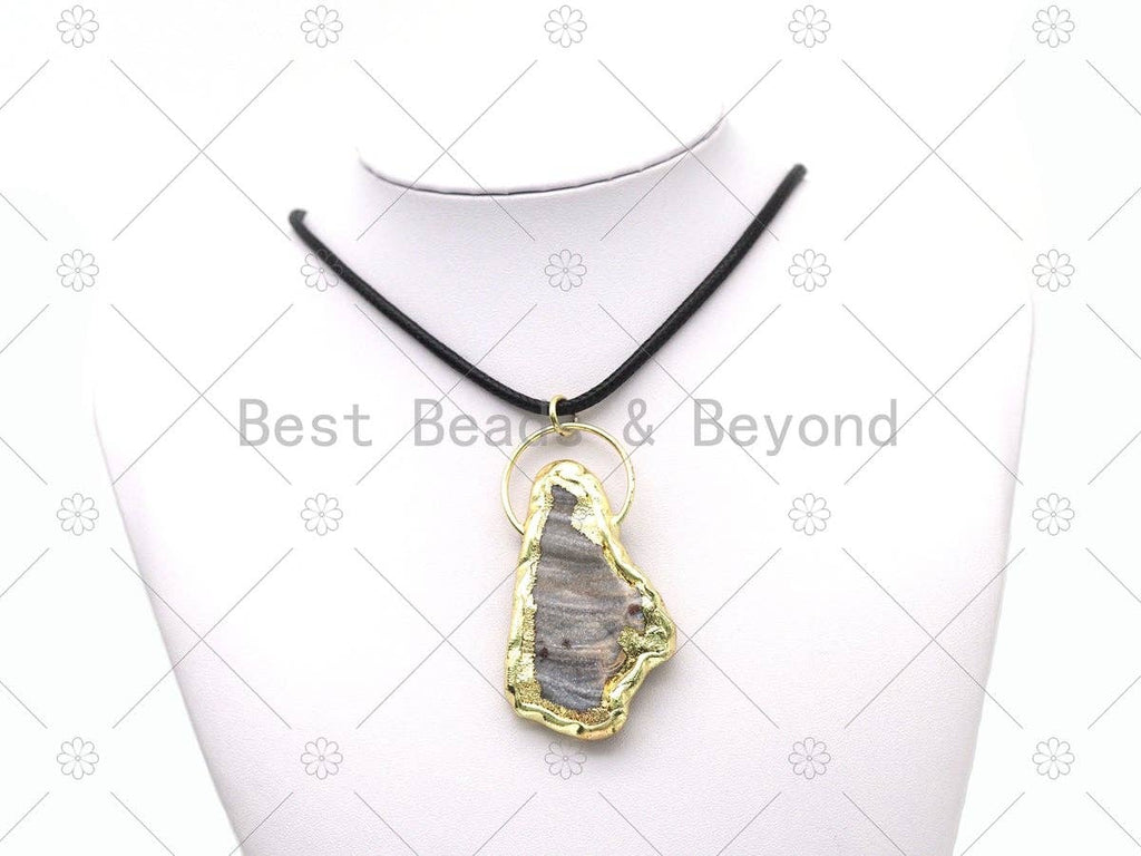 New!!! Natural Gray Agate Pendant, Sku#YT02