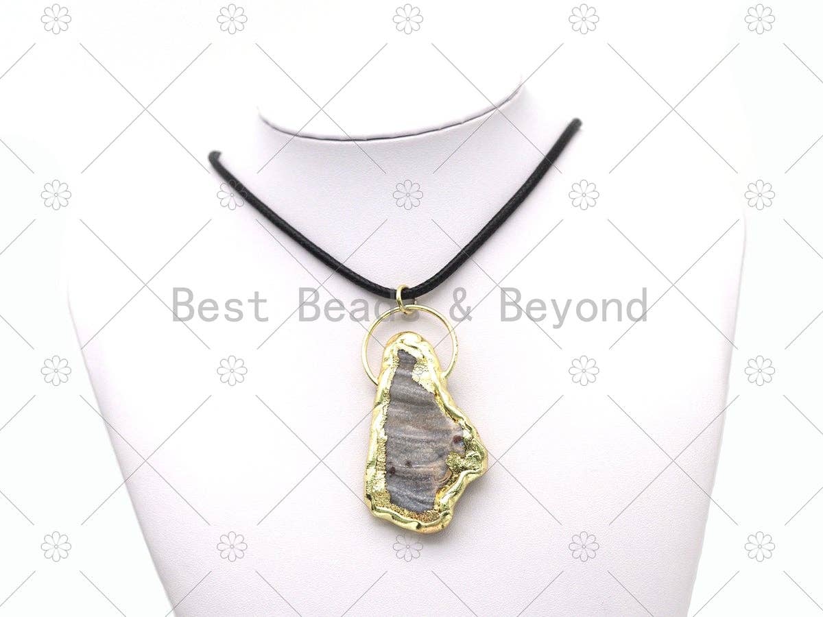 New!!! Natural Gray Agate Pendant, Sku#YT02