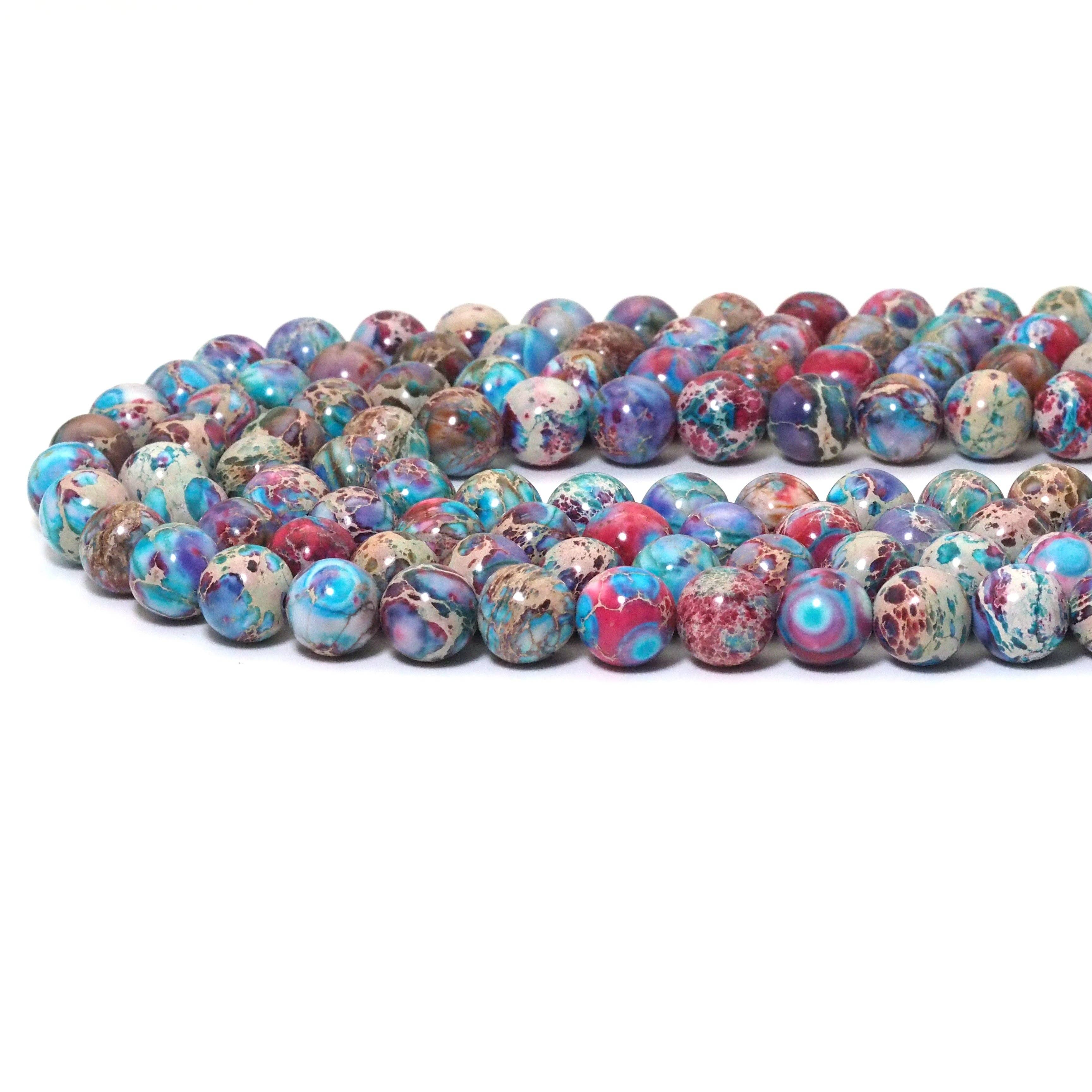 Galaxy Imperial Jasper Round Smooth Beads, 6mm/8mm/10mm, Sku#U1573