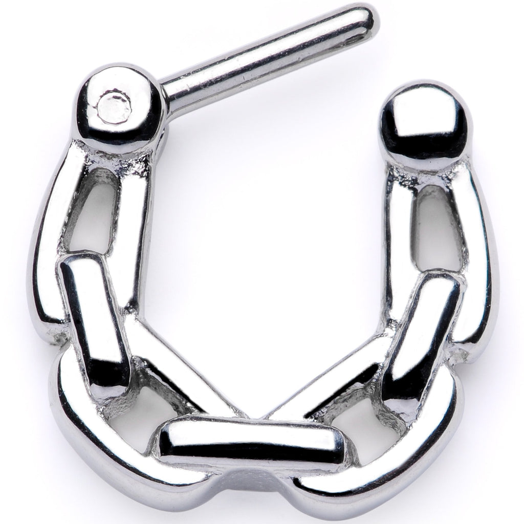 16G 1/4 Chain Link Hinged Septum Clicker