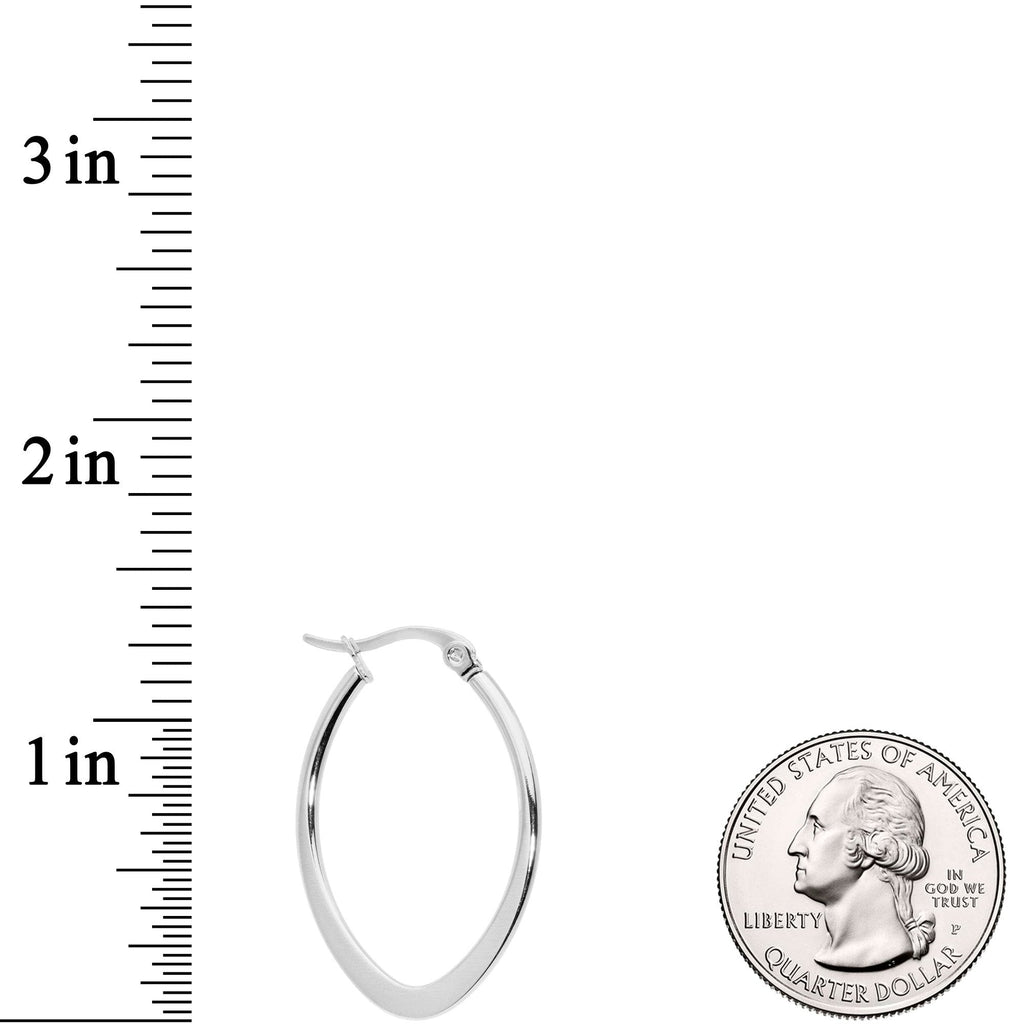 30mm Stainless Steel Oval Hoop Earrings