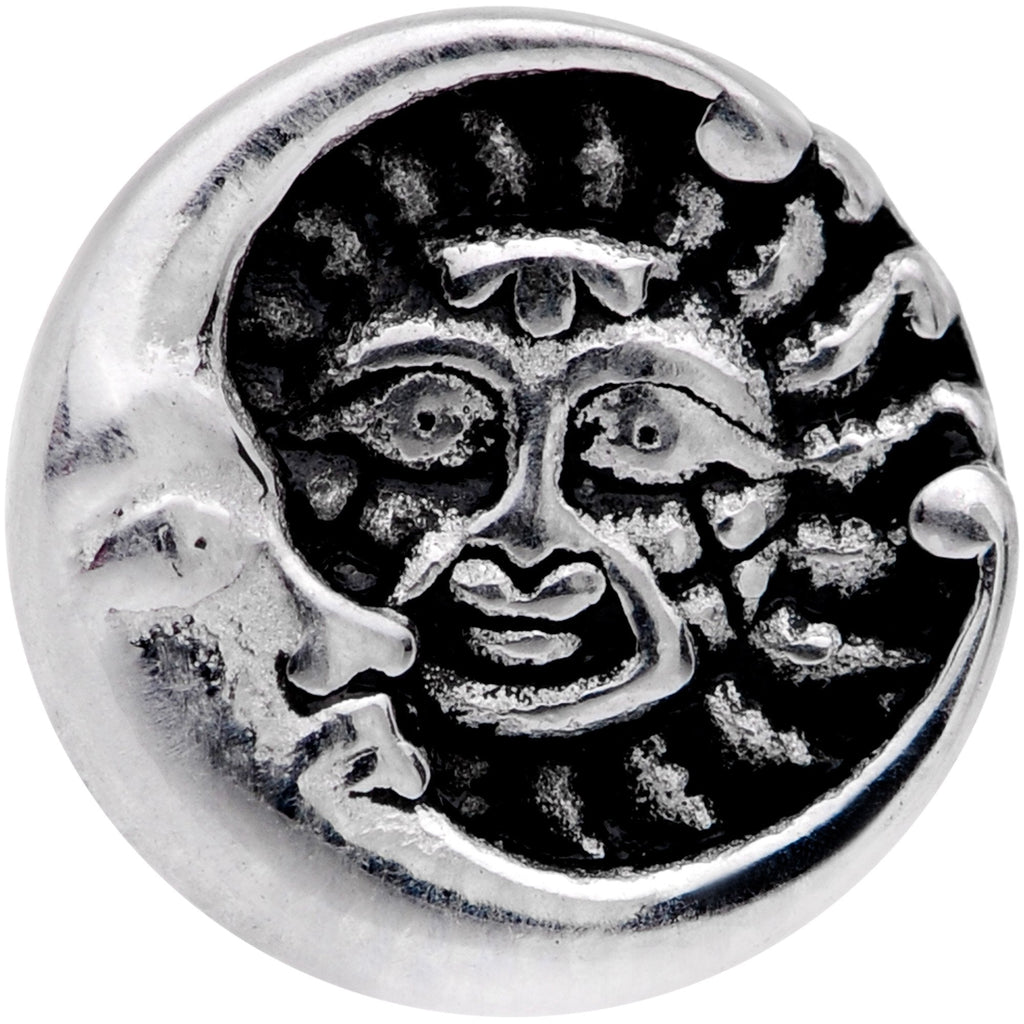 Celestial Snuggle Sun and Moon Barbell Tongue Ring