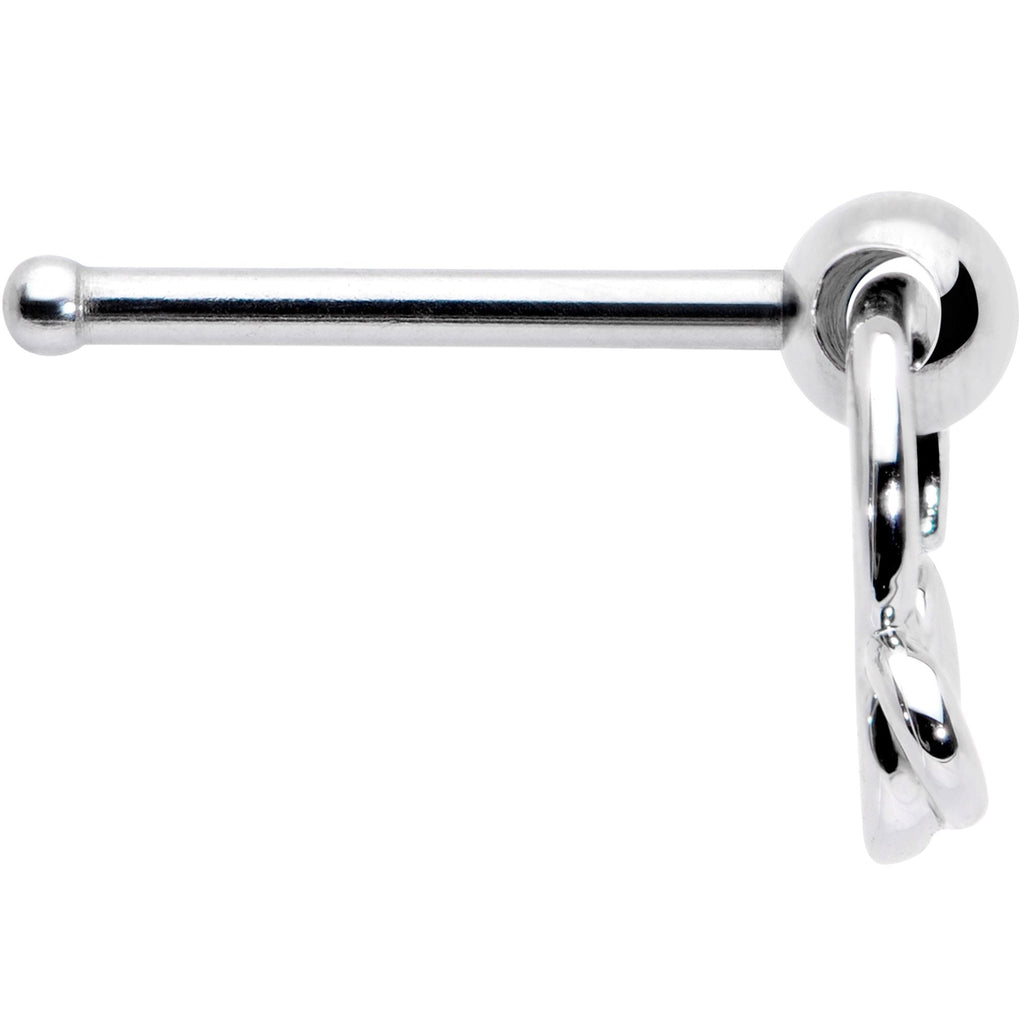 20G 1/4 Ring of Saturn Dangle Nose Bone