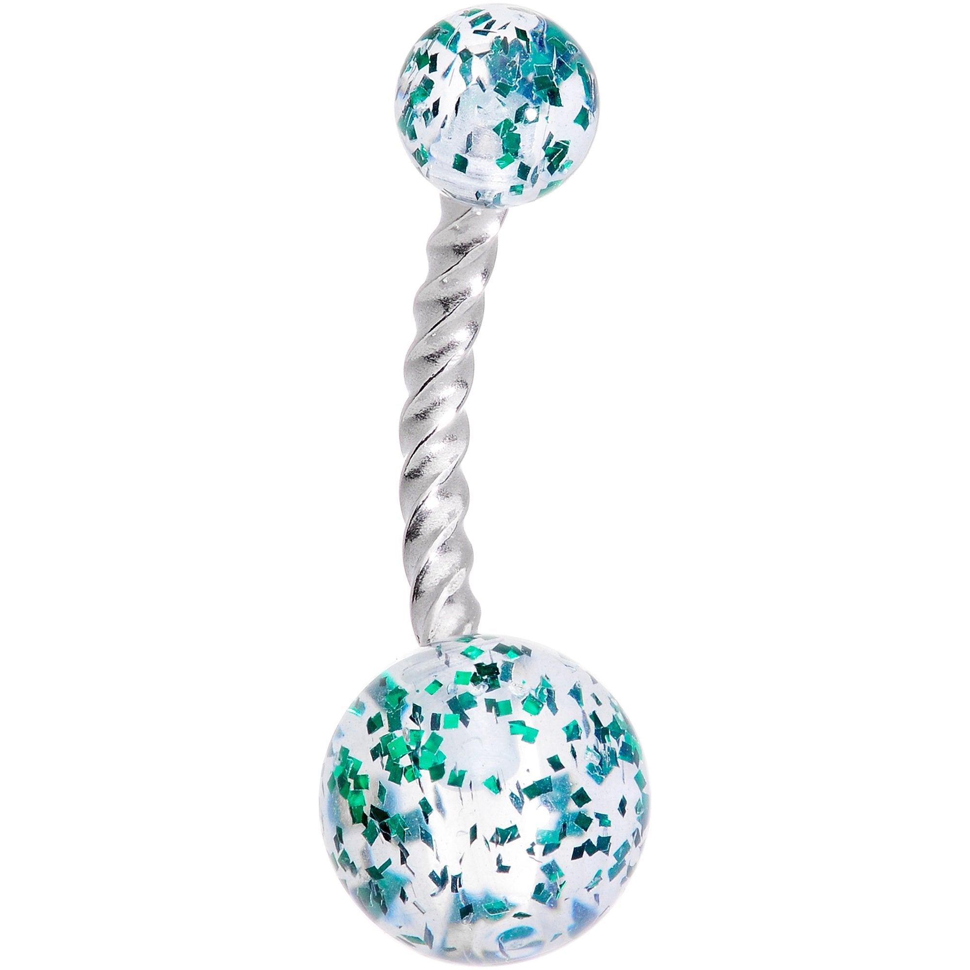 Aurora Gem Variety St Patricks Day Shamrock Belly Ring Set of 4