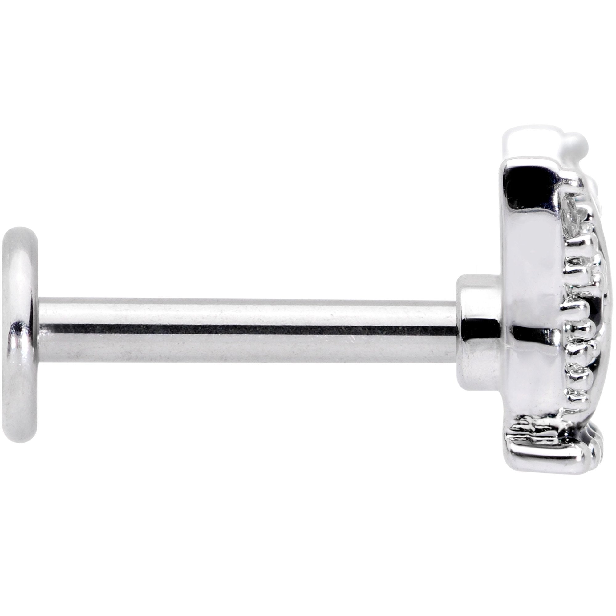 16G 5/16 Clear CZ Gem Bulldog Labret Monroe Tragus