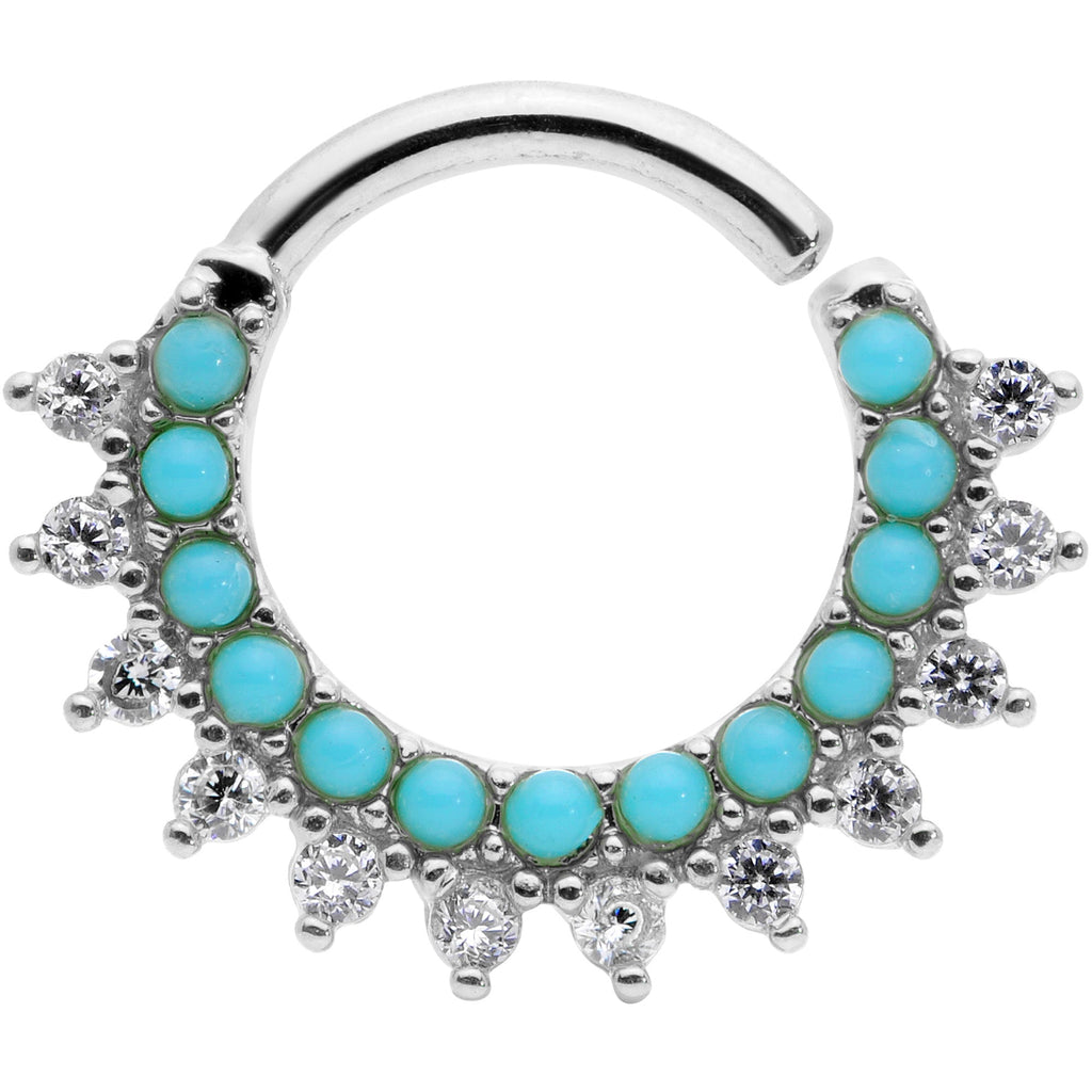16G 5/16 Turquoise Western CZ Bendable Daith Cartilage