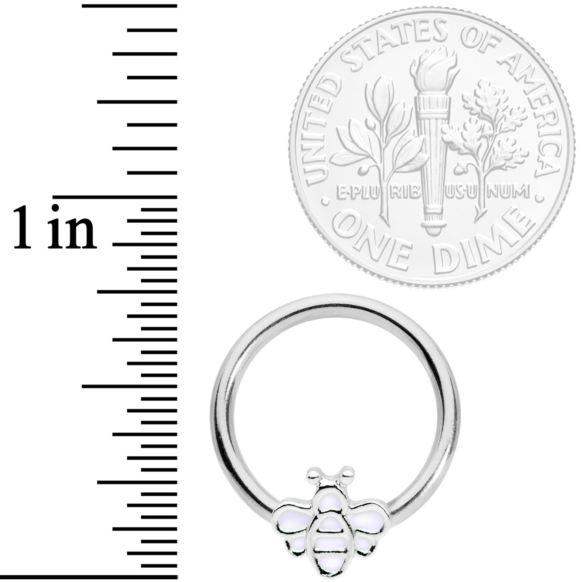 14G 1/2 Bumble Bee BCR Captive Nipple Ring Set