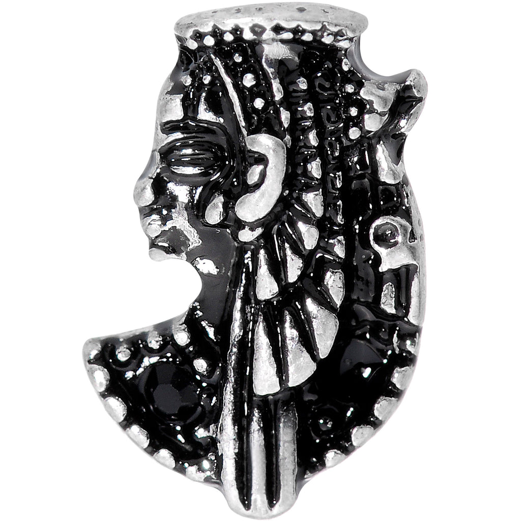 16G 1/4 Black Gem Egypt Cleopatra Anubis Cartilage Tragus Earring