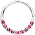 16G 3/8 Pink Gem Simple Elegance Seamless Circular Ring