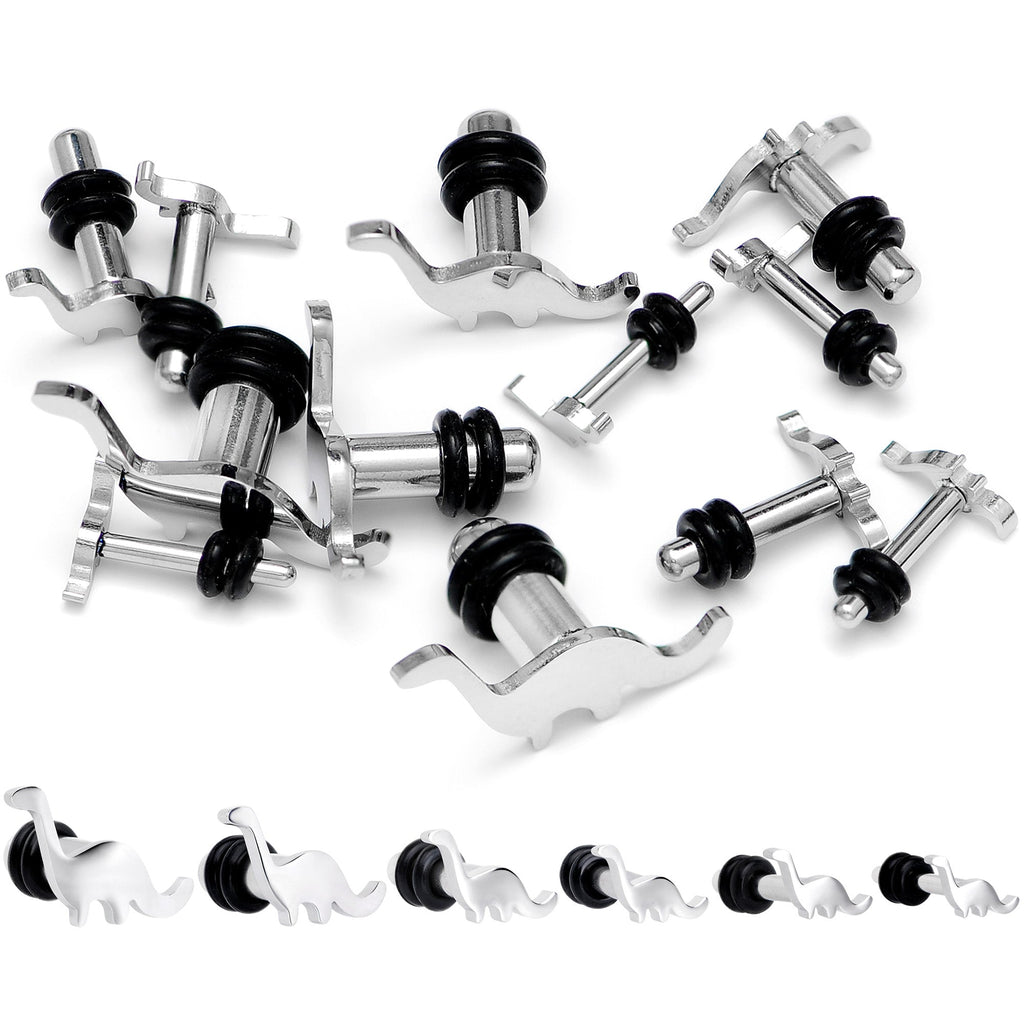 Brontosaurus Dinosaur Single Flare Plug Set 14G to 4G