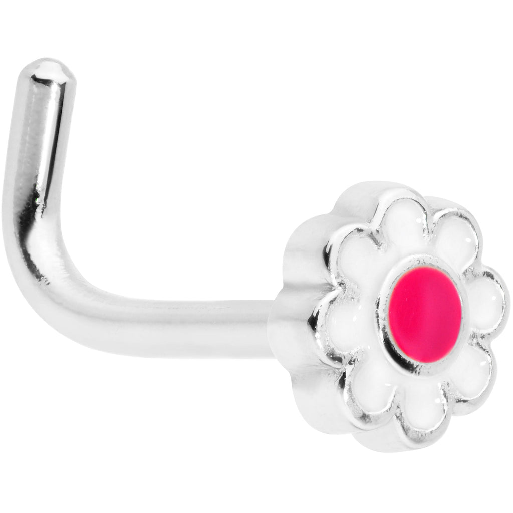 18G 5/16 Spring Flower L Shaped Nose Ring