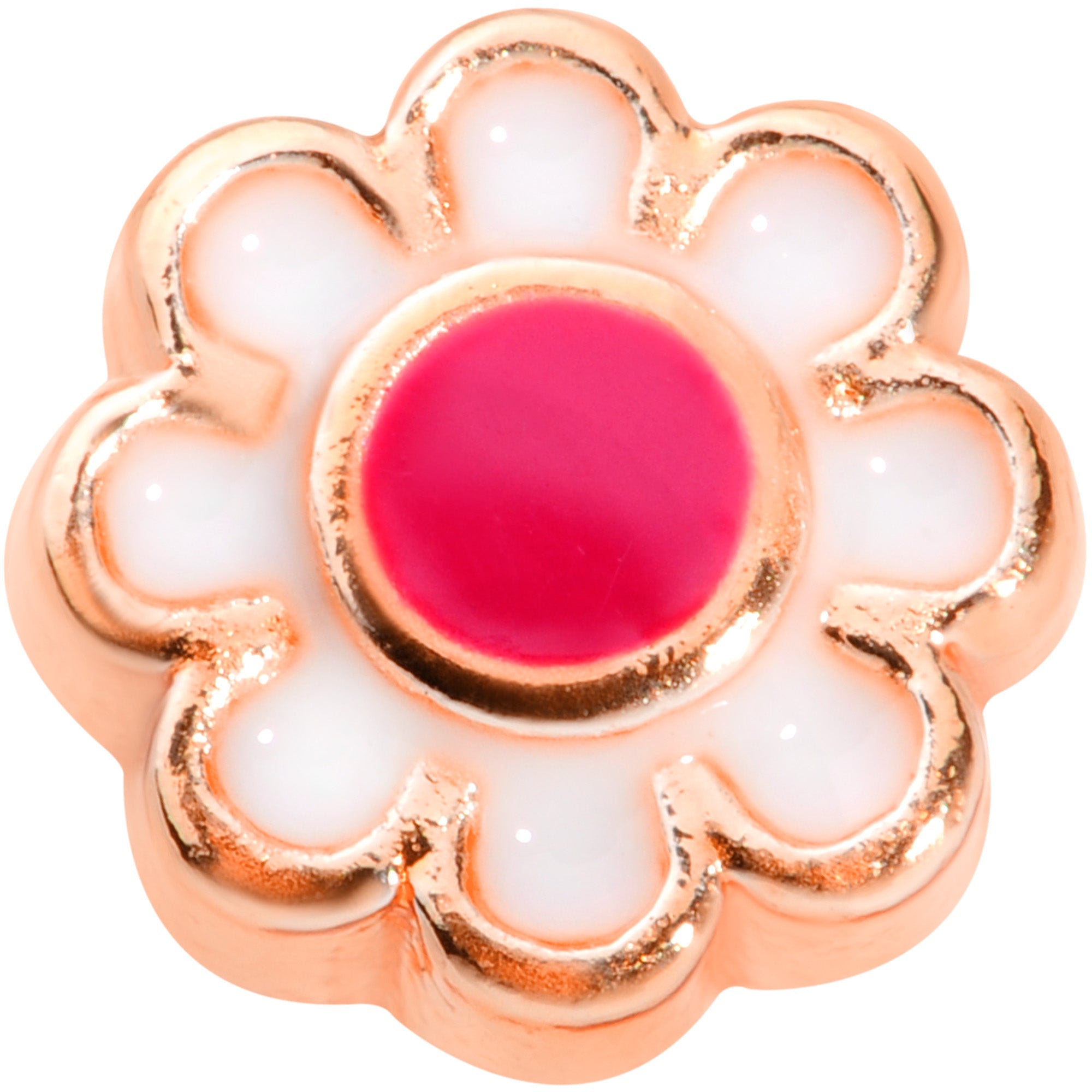22G 1/4 Rose Gold Tone Spring Flower L Shaped Nose Ring