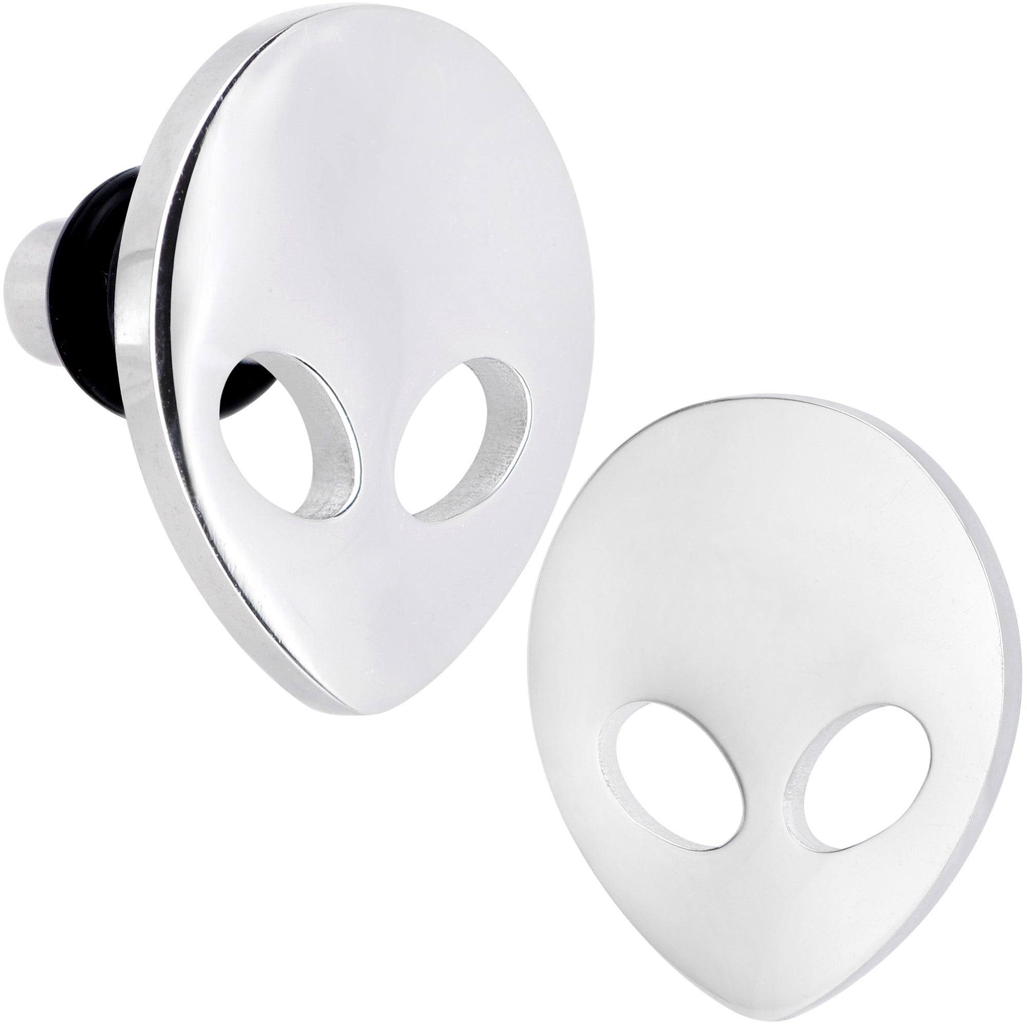 Steel Space Alien Single Flare Plug Set 14G to 2G