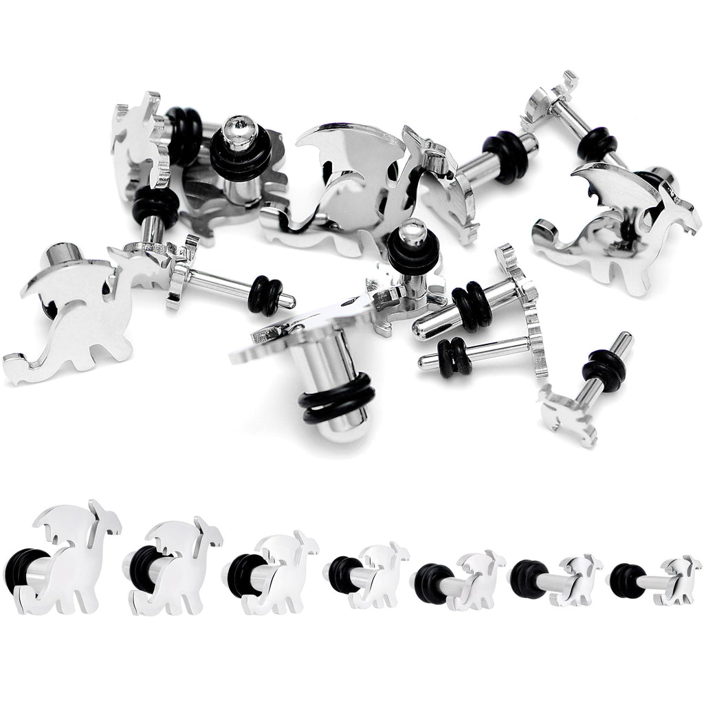 Steel Fantasy Dragon Single Flare Plug Set 14G to 2G
