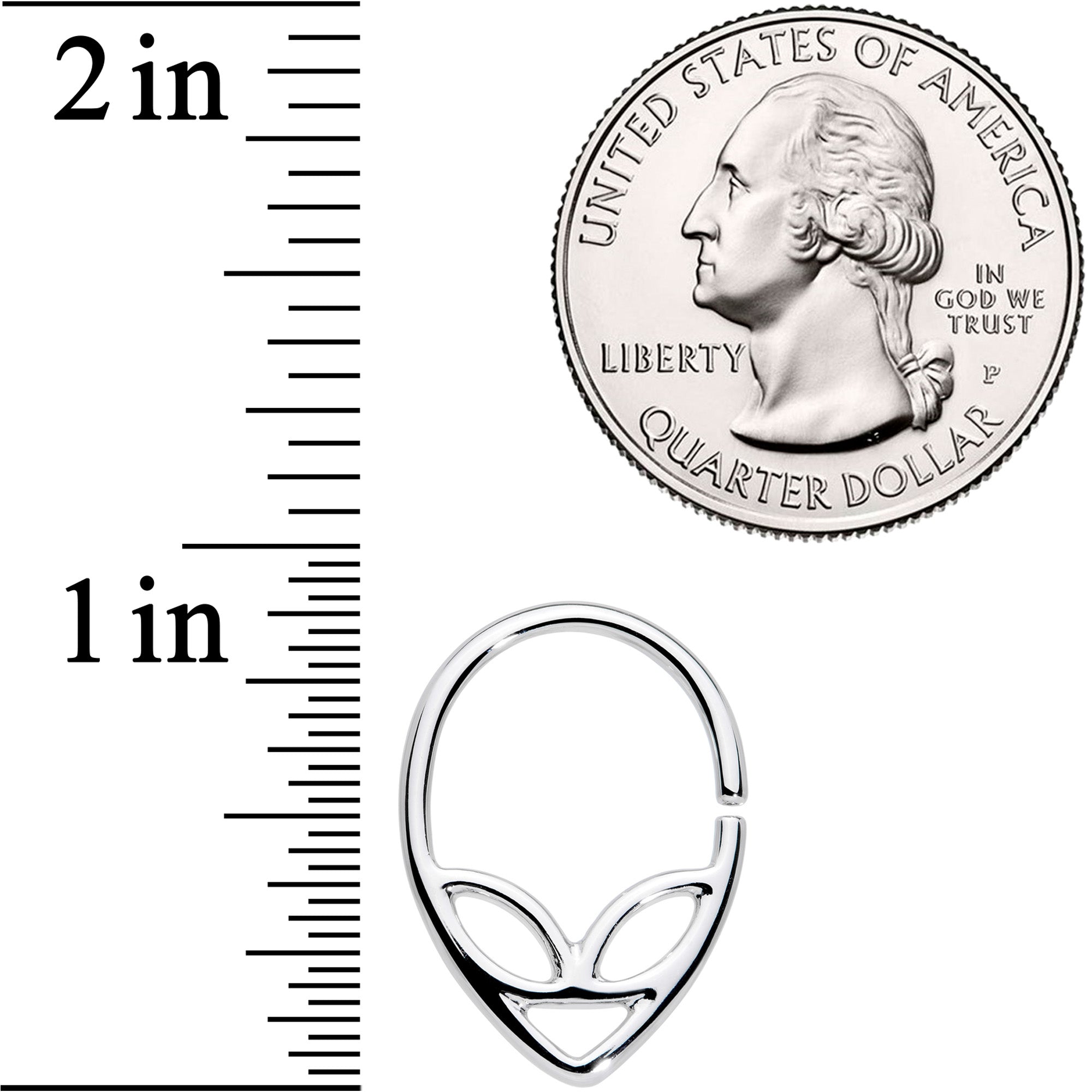 14G 9/16  UFO Alien Nipple Ring Set
