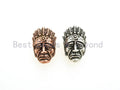 Antique Style Indian Native American Head Beads, Paracord KeyChain Lanyard Beads, Skull Charm, Mens Bracelet Findings,16x22x13mm, sku#Y107