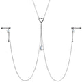 14G 5/8 Blue Gem Moon Heart Star Nipple Chain Necklace