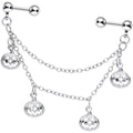 16G 1/4 Aurora Gem Pumpkin Halloween Cartilage Chain Earring