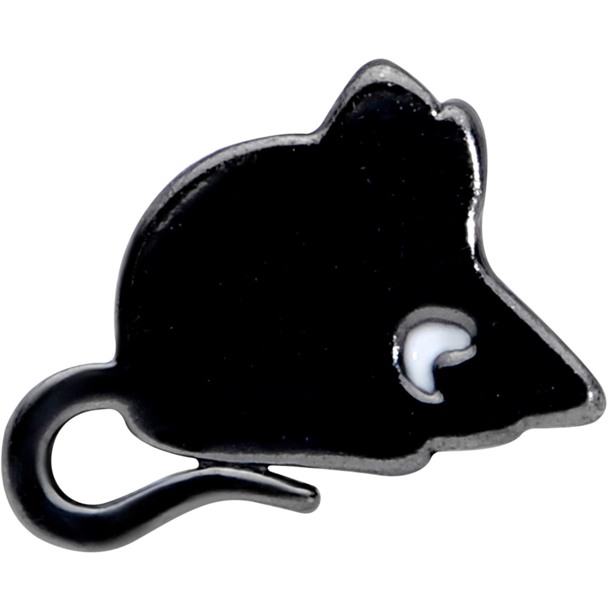16G 1/4 Black Mouse Cartilage Tragus Earring