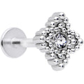16G 5/16 Clear Gem Textured Cross Labret Monroe Tragus