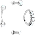 16G Clear Orb Septum Labret Cartilage Tragus Set of 4
