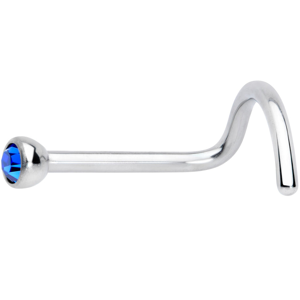 20G Blue 2mm Grade 23 Titanium Press Fit Left Side Nose Screw