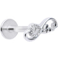 16G 5/16 Infinity Heart Valentines Day Labret Monroe Tragus