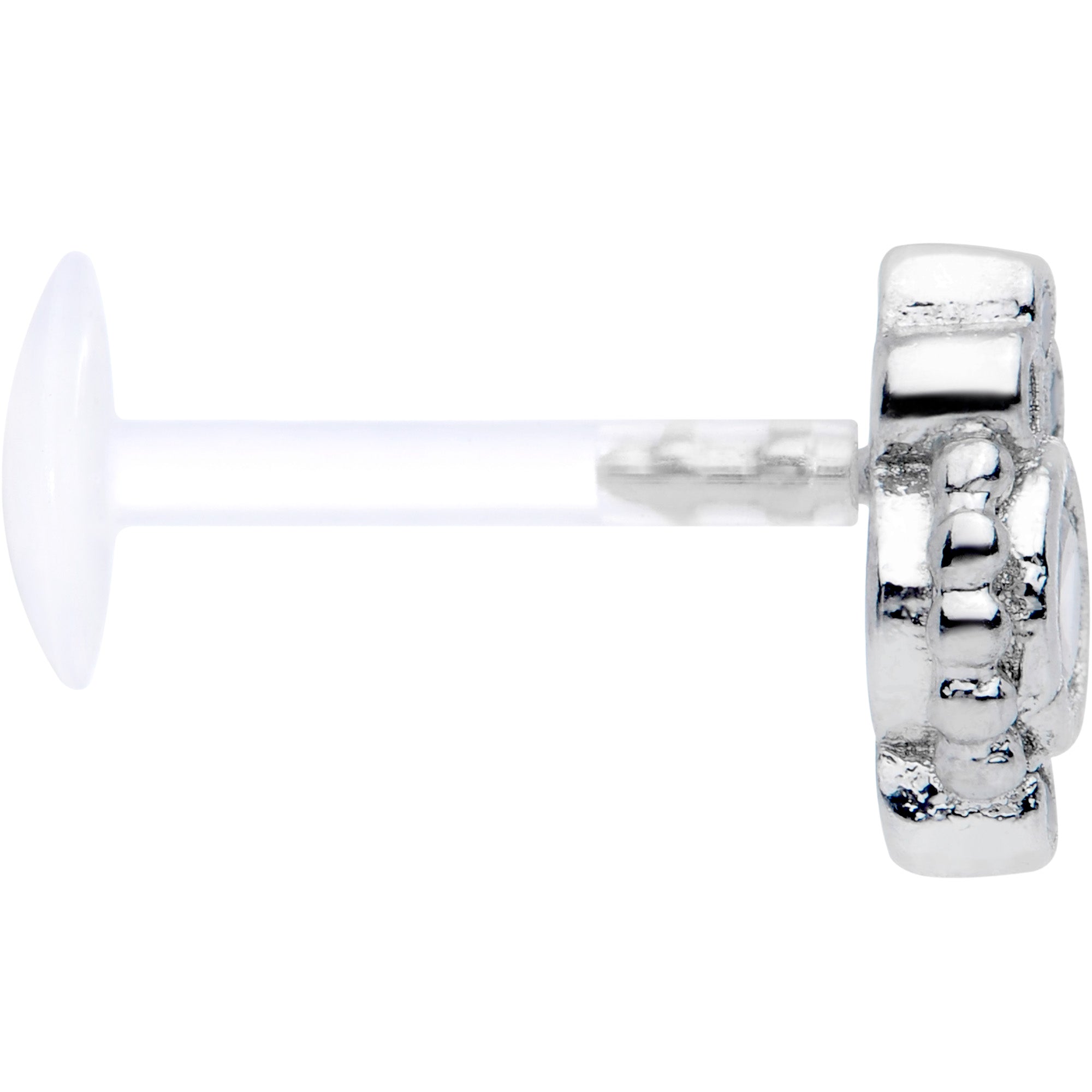 16G 5/16 Clear Gem Flexible Bioplast Teardrop Labret Monroe Tragus