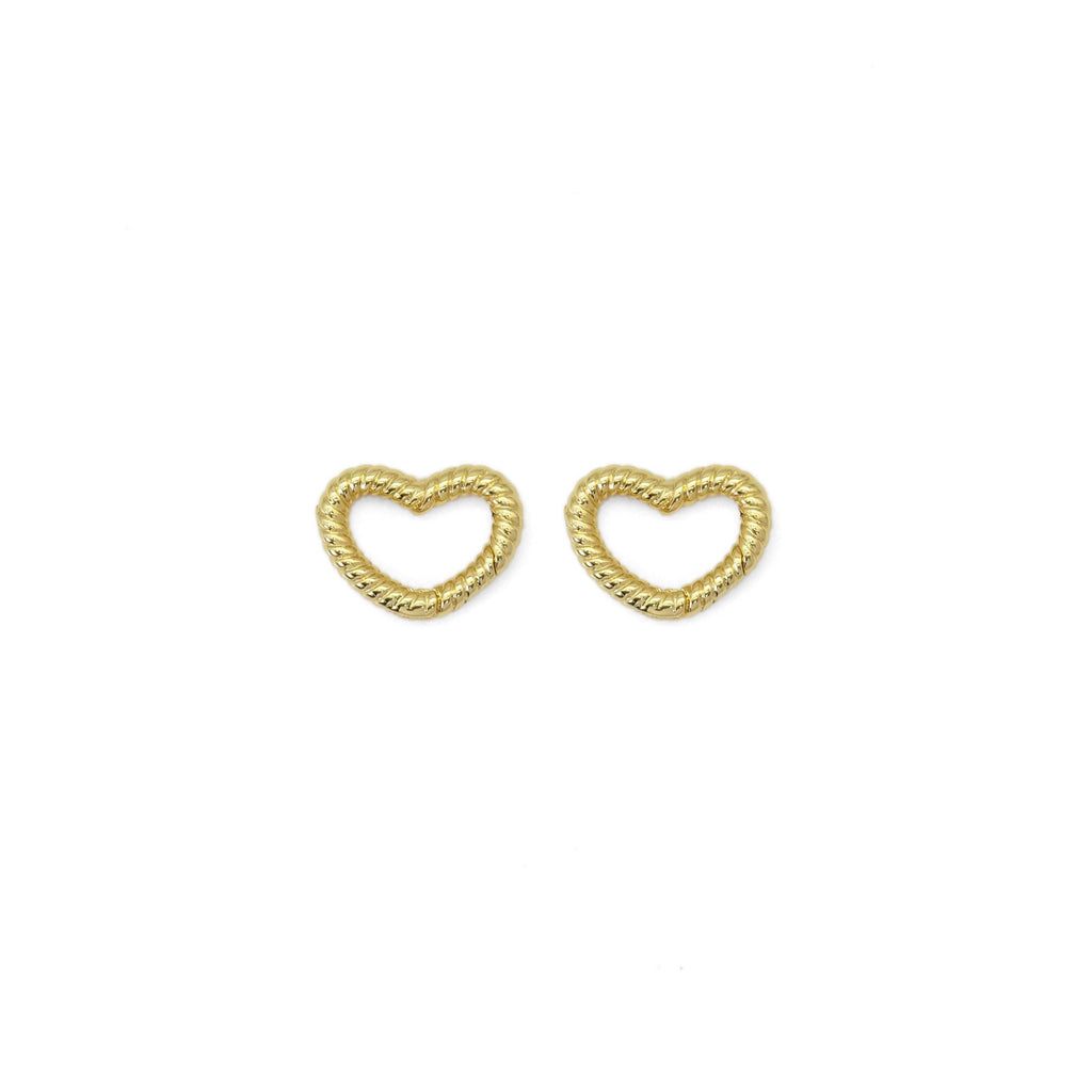 CZ Gold Twisted Heart Lock Clasp , Sku#Y840