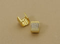 CZ Pave Thick Band Stud Earrings,Sku#Y612
