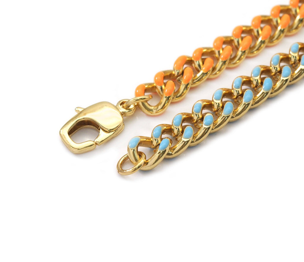 High Quality Enamel Cuban Chain Necklace, sku#EF191