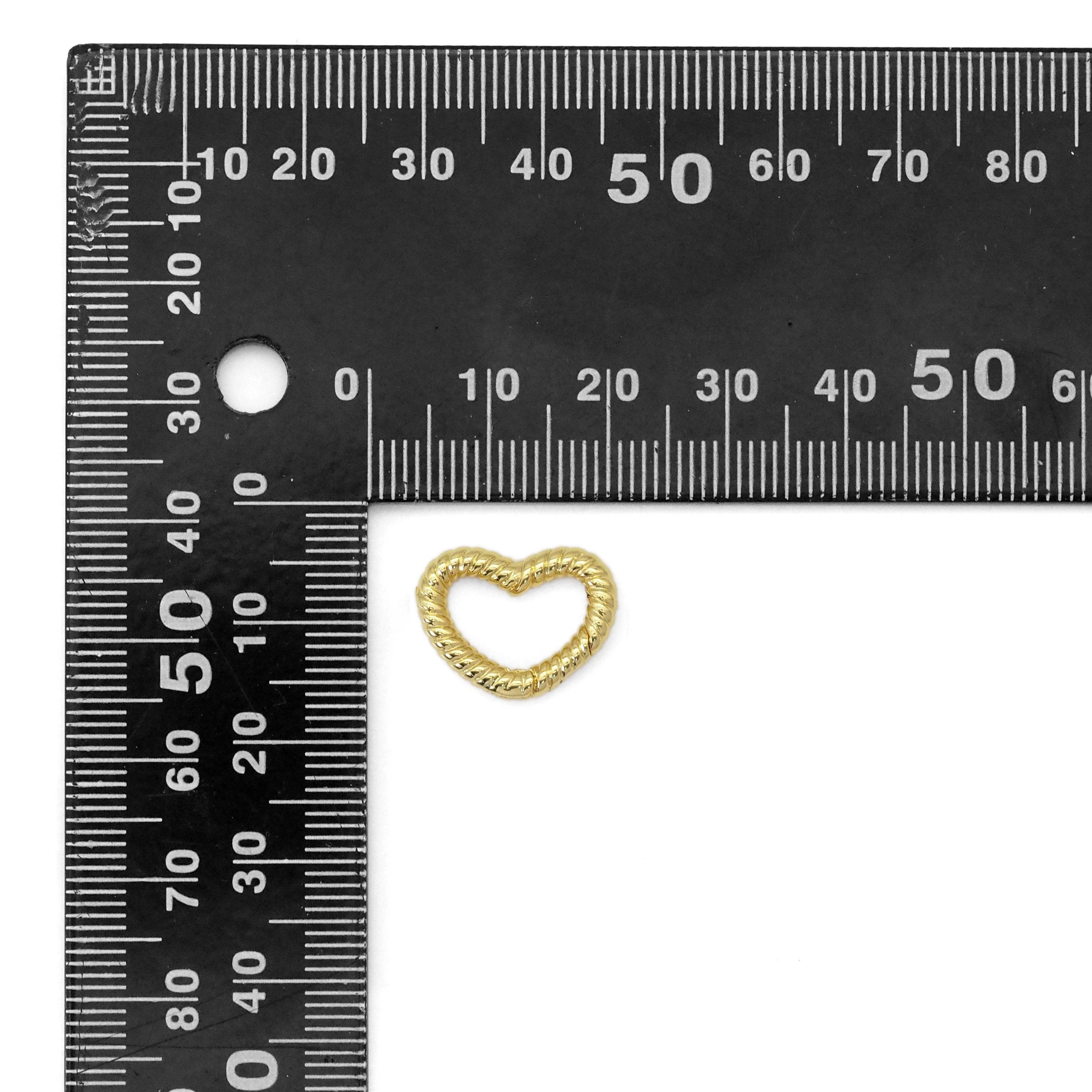 CZ Gold Twisted Heart Lock Clasp , Sku#Y840