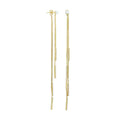 Pearl long Dangle Earrings, Sku#Y1042