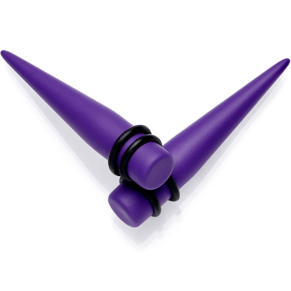 Light Purple Matte Acrylic Straight Taper Set 12G to 00G