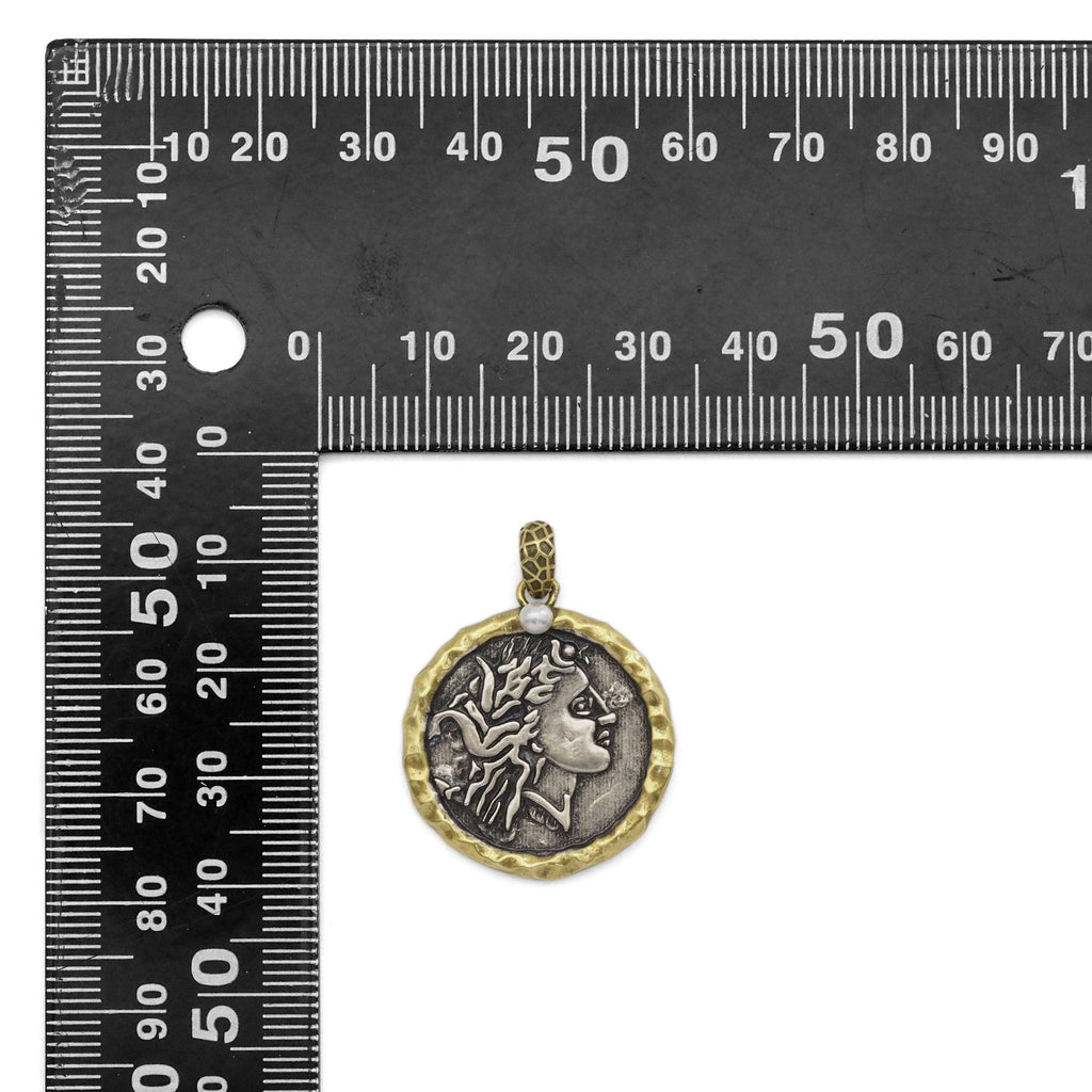 Double-sided Antique Ancient Coin Charm, Sku#Y887