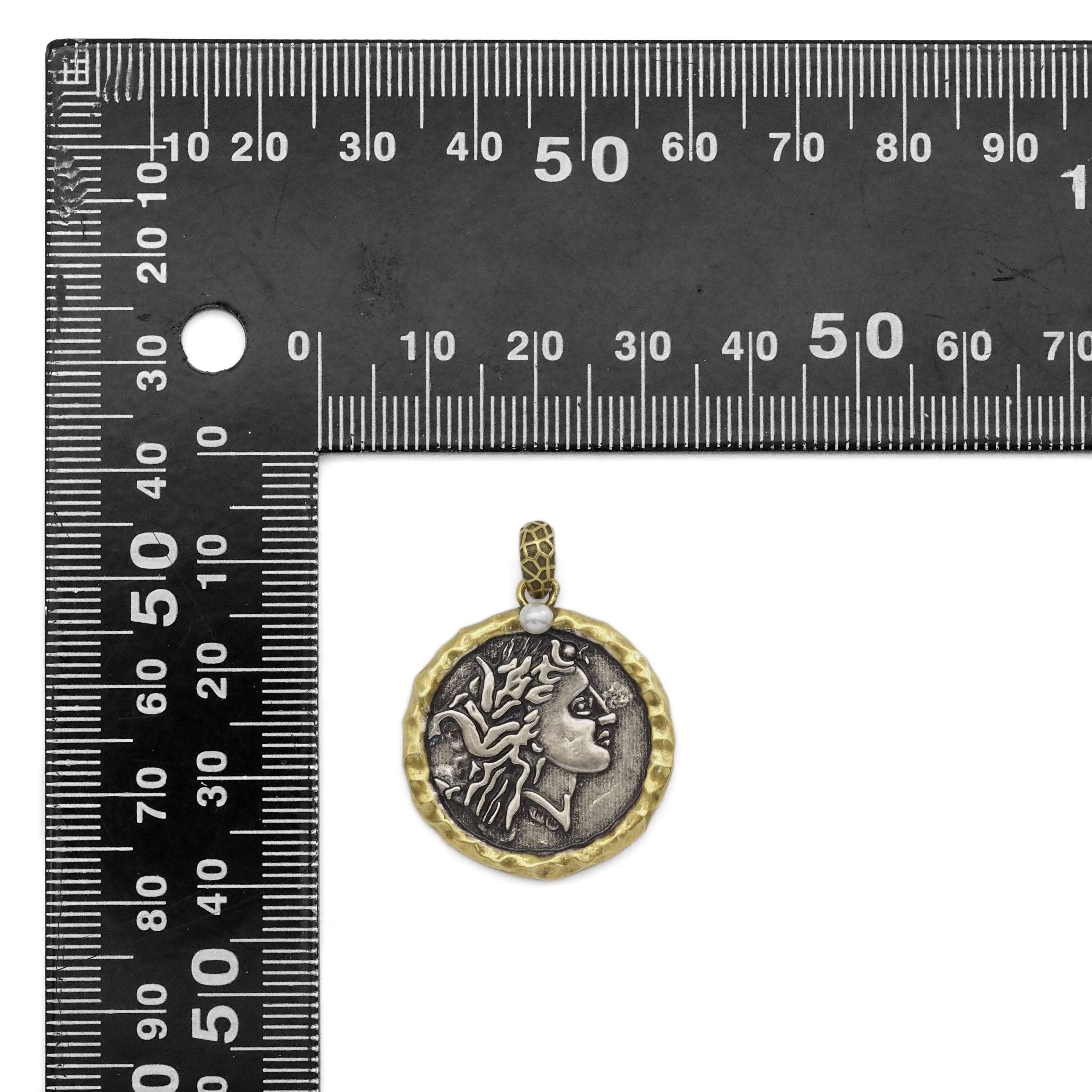 Double-sided Antique Ancient Coin Charm, Sku#Y887