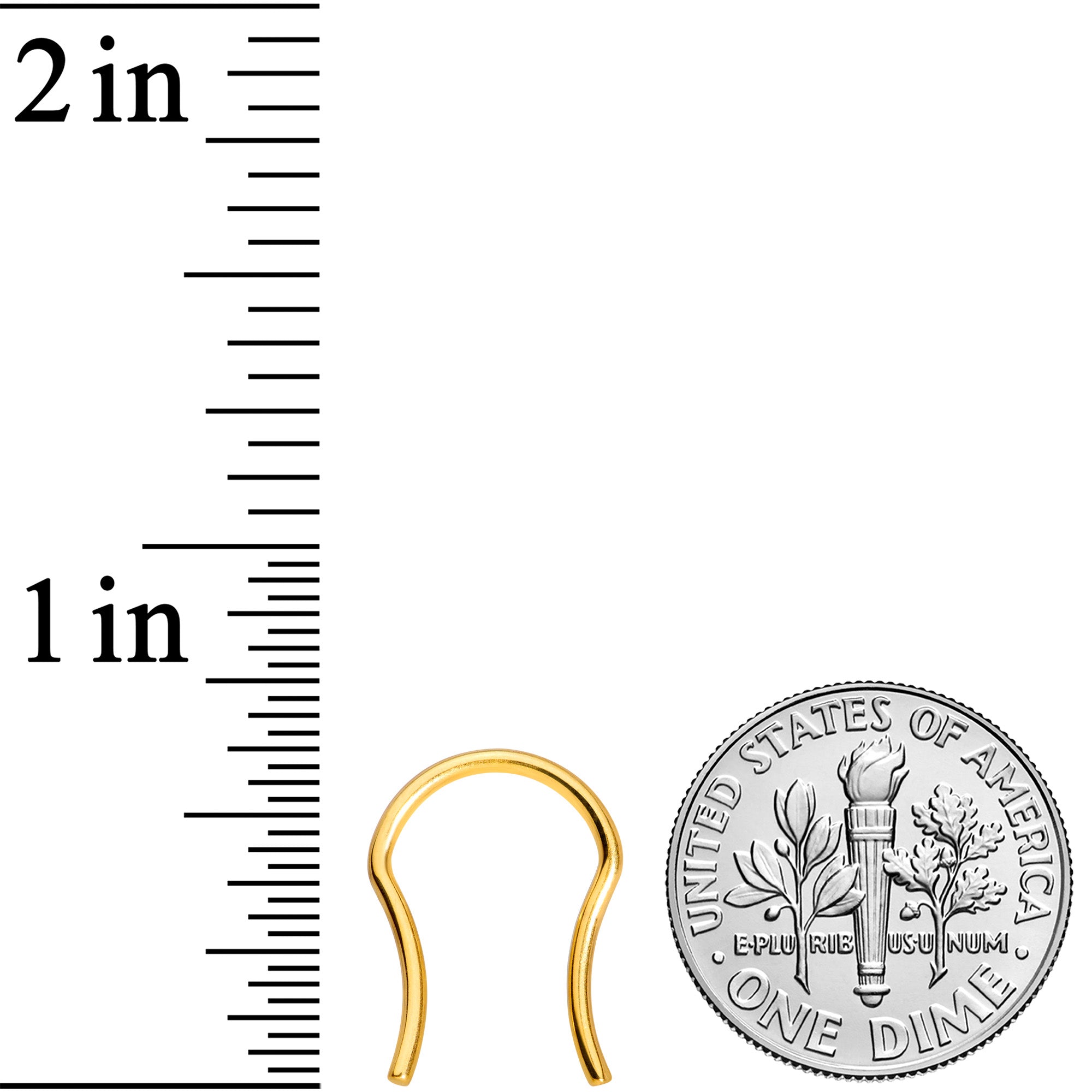 16G 5/8 Gold Tone ASTM F-136 Implant Grade Titanium Septum Retainer