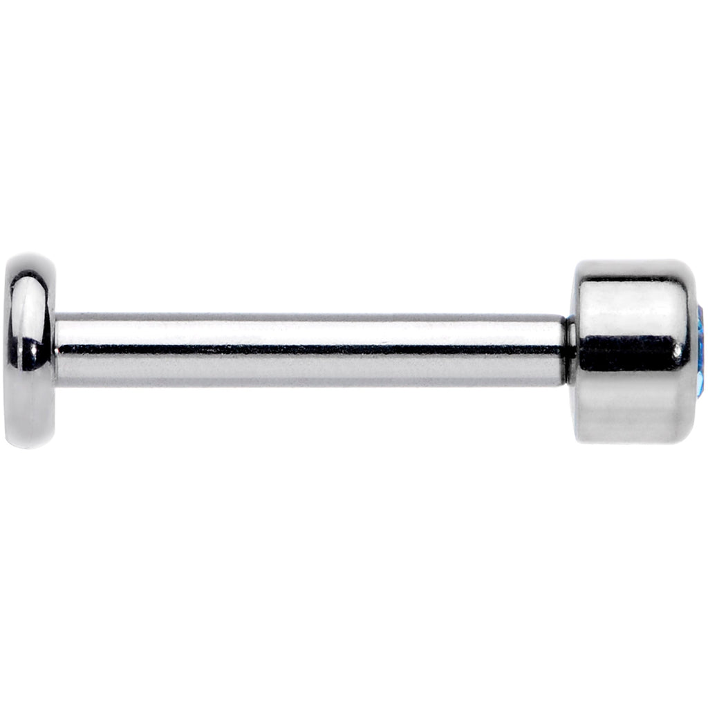 16G 5/16 Aqua Gem Grade 23 Titanium Internally Threaded Labret