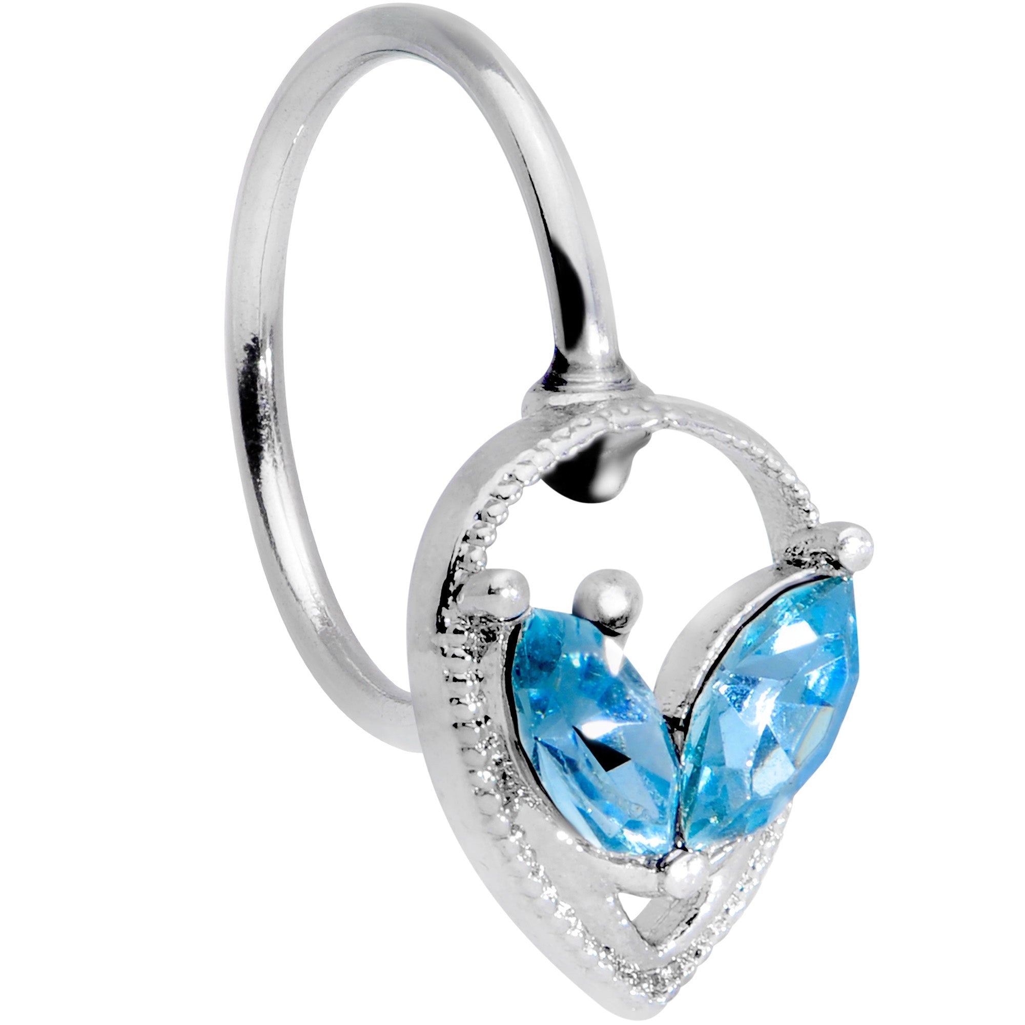 20G 5/16 Aqua Gem Alien Nose Hoop
