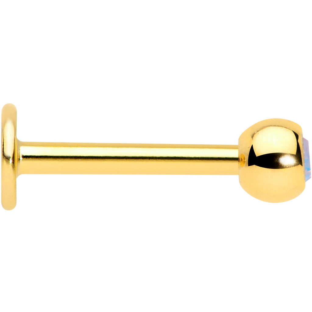 16G 5/16 Aurora Gem Gold Tone Press Fit Labret Monroe Tragus