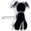 20G 1/4 Black Sitting Dog Nose Bone