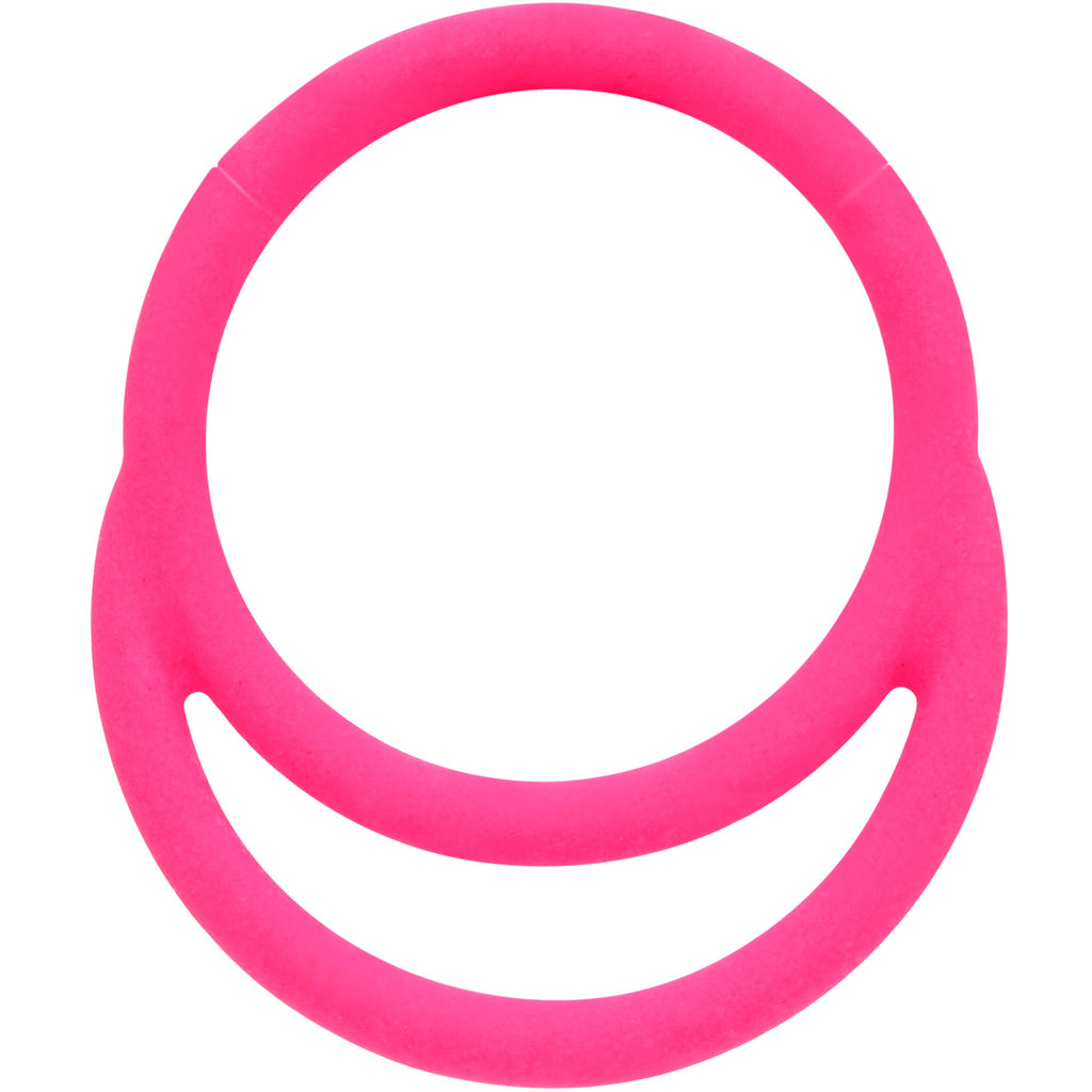 18G 3/8 Pink Matte Double Circle Cartilage Hinged Segment Ring