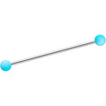 14G Blue White Ombre Soft Finish Industrial Barbell 38mm