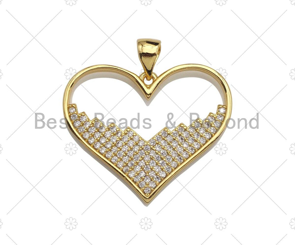 18K Gold Large Heart Shape Pendant,Sku#LK55