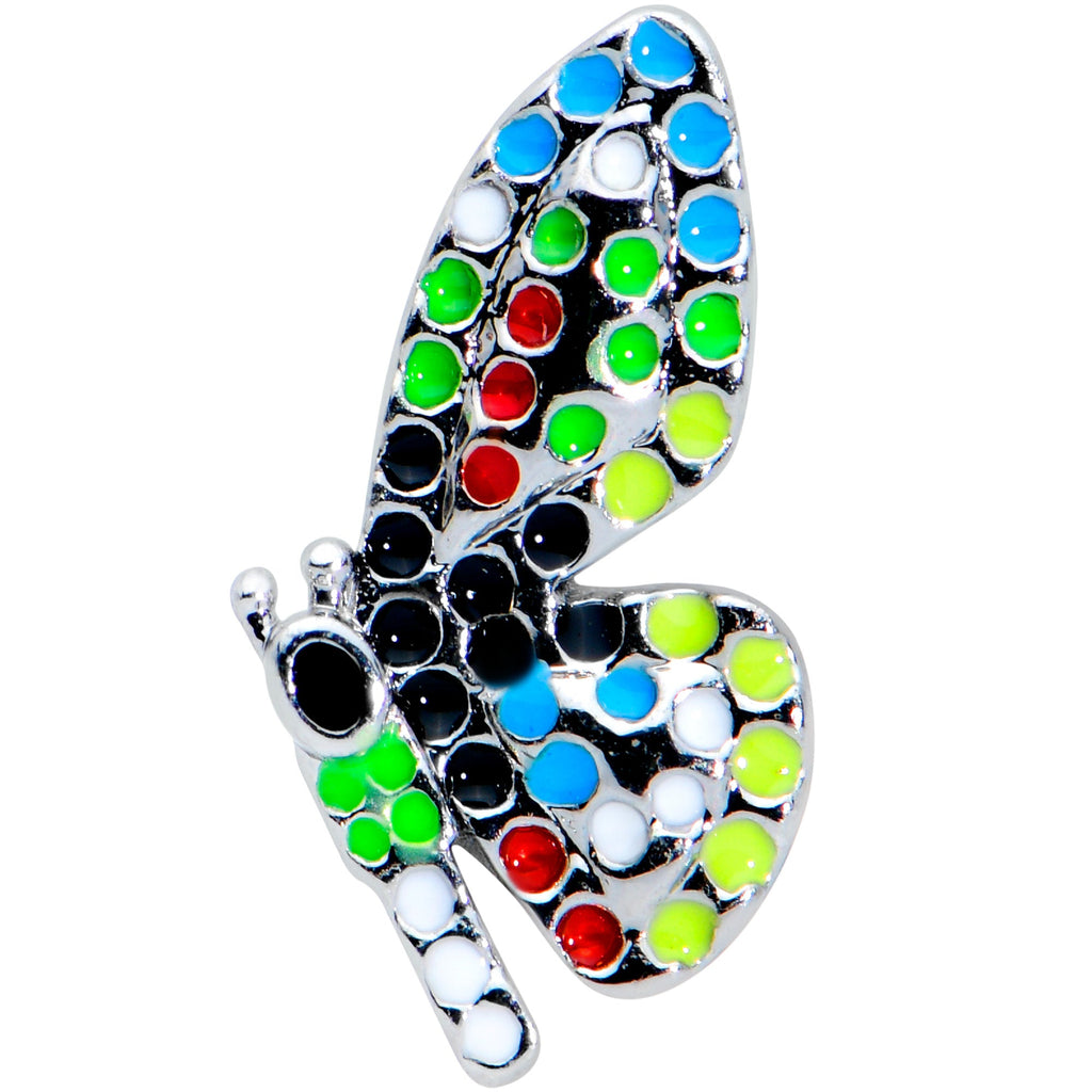 16G 1/4 Mosaic Butterfly Cartilage Tragus Earring