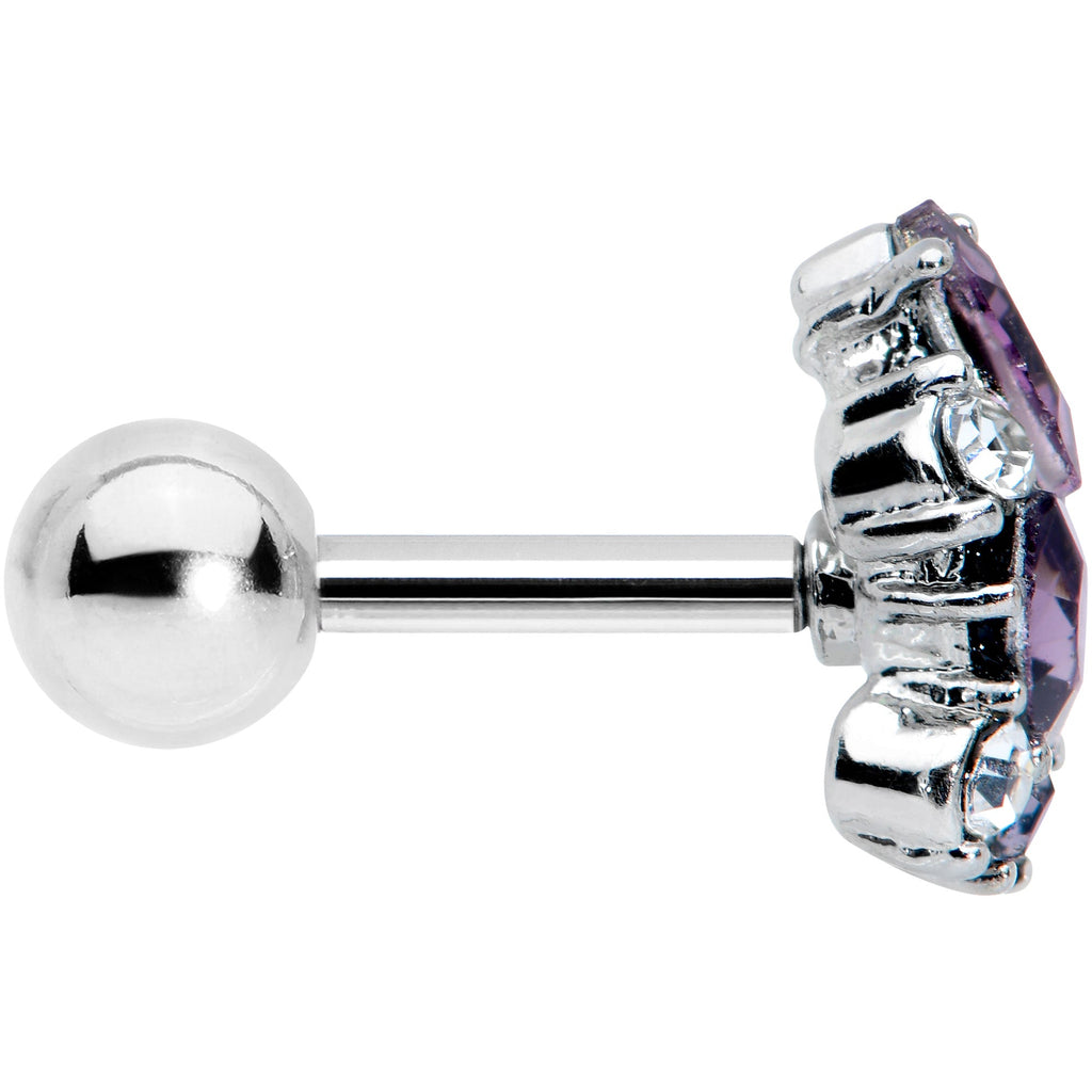 16G 1/4 Clear Purple Gem Abstract Elegance Cartilage Tragus